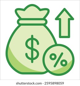 Interest Rate Icon Element For Design
