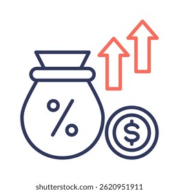 Interest Rate Icon Element for Design