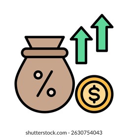 Interest Rate Icon Element for Design