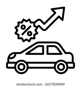 Ilustração do vetor da linha do ícone de taxa de juros