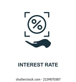Interest Rate icon. Monochrome simple Interest Rate icon for templates, web design and infographics