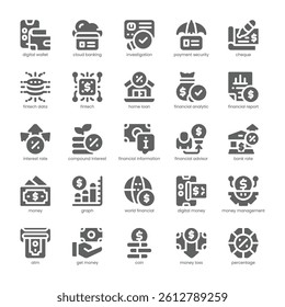 Interest Rate Icon pack for your website, mobile, presentation, and logo design. Interest Rate Icon solid design. Vector graphics illustration and editable stroke.