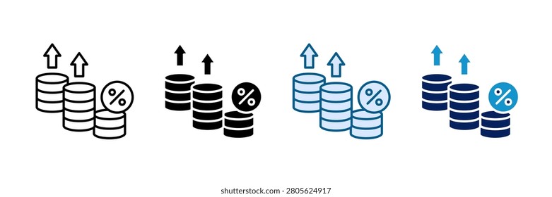 Interest Rate Icon Set Multiple Style Collection