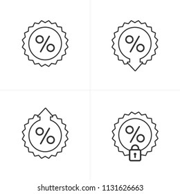 Interest Rate Icon Set on white background