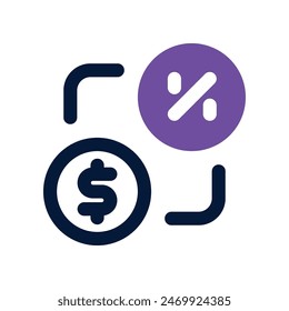 interest rate icon. vector dual tone icon for your website, mobile, presentation, and logo design.