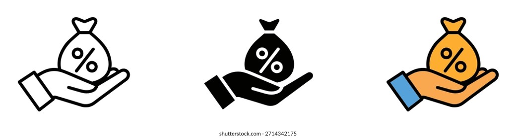 Icono de tasa de interés. Vector de crecimiento y prosperidad. Ilustración vectorial.