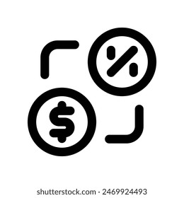 interest rate icon. vector line icon for your website, mobile, presentation, and logo design.