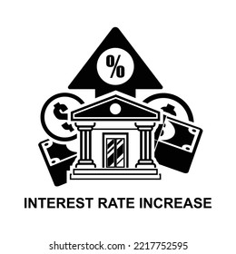 Interest Rate Increase Icon Isolated On White Background Vector Illustration. Deposit Interest Concept. Increase In Profitability And Prosperity