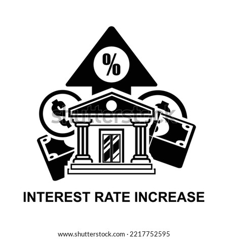 interest rate increase icon isolated on white background vector illustration. Deposit interest concept. Increase in profitability and prosperity