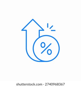 interest rate increase icon sign vector