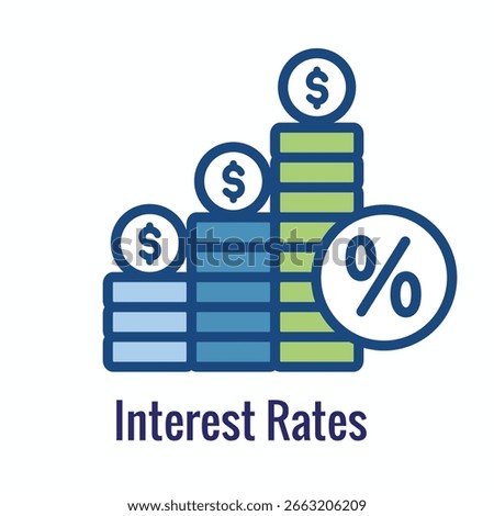 Interest Rate Increase with Percentage Yield and Money Symbols Icon
