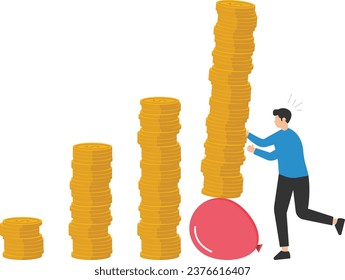 Interest rate and inflation percent impact economy and investment market, federal reserve monetary policy concept

