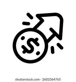 interest rate line icon. Clean and minimalist vector icon for websites, mobile apps, presentations, and logos. Fully scalable and customizable for any project.