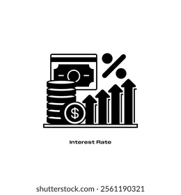 Interest Rate Line Icon. linear style sign for mobile concept and web design. Outline vector icon.