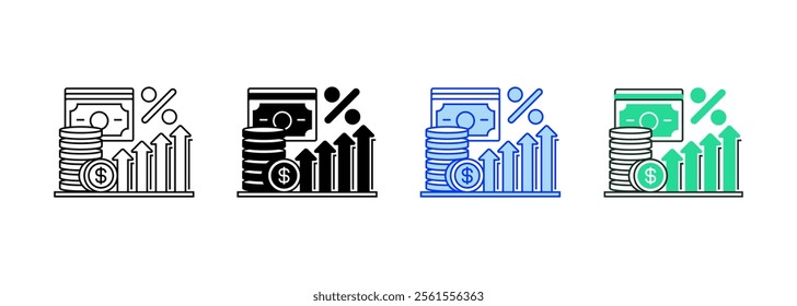 Interest Rate Line Icon. linear style sign for mobile concept and web design. Outline vector icon.