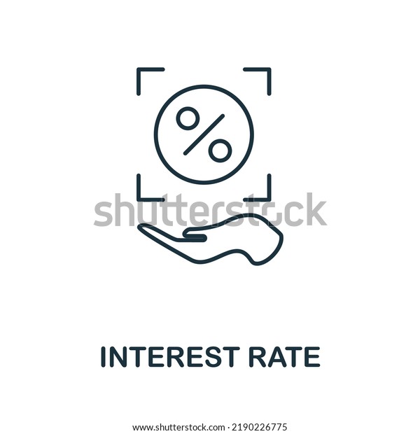 Interest Rate Line Icon Monochrome Simple Stock Vector (Royalty Free ...