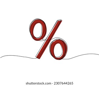 Interest, interest rate, loan, deposit color, colored one line art. Continuous line drawing of bank, money, finance, financial, payment, data, savings, economic, wealth, credit