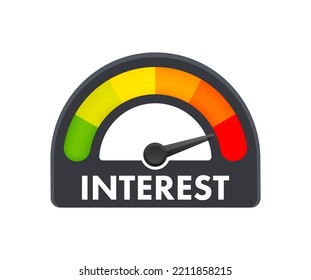 Interest rate measurement scale. Vector stock illustration.
