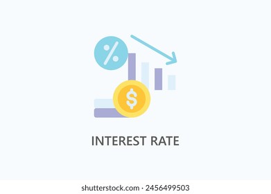 Interest Rate Vector, Icon Or Logo Sign Symbol Illustration