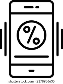 Diseño de iconos de línea de vectores de tasas de interés