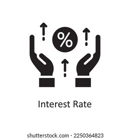 Interest Rate Vector Solid Icon Design illustration. Product Management Symbol on White background EPS 10 File