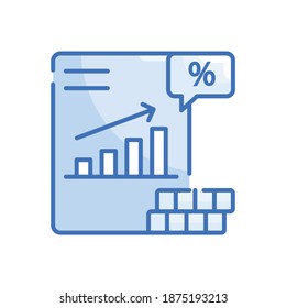  Ilustración del estilo vectorial de tasa de interés. Icono de esquema rellenado por negocios y finanzas. Archivo EPS 10