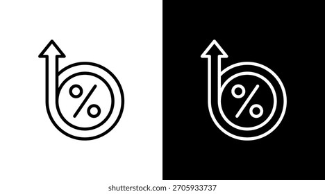 Zinssatz Weißes Symbol Set Design