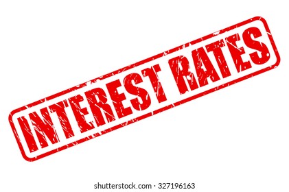 INTEREST RATES red stamp text on white