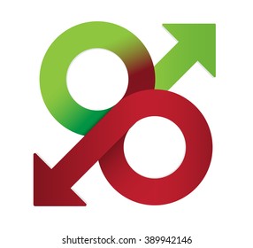 interest rates symbol. percentage design up and down concept. vector stock.