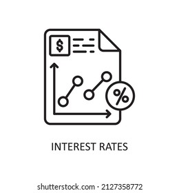 Zinssätze Vektorgrafik-Rahmensymbol Design-Illustration. Fintech-Symbol auf weißem Hintergrund - EPS10-Datei