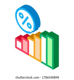 Interest Rising Statistics Icon Vector. Isometric Interest Rising Statistics sign. color isolated symbol illustration