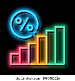 Interest Rising Statistics neon light sign vector. Glowing bright icon Interest Rising Statistics sign. transparent symbol illustration