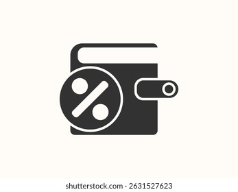 Icono de la cartera del interés en diseño simple del Vector. Ideal para App financieros, UI bancarias o plataformas de ahorro. Estilo limpio, moderno y minimalista.
