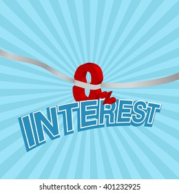 interest zero percent background concept design