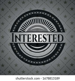Interested black emblem. Vector Illustration. Detailed.
