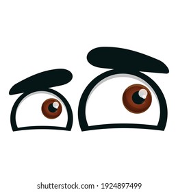 Interested eyes icon. Cartoon of interested eyes vector icon for web design isolated on white background