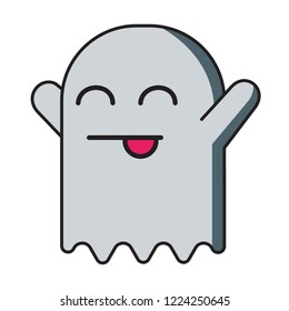 interested ghost emoticon vector, modern concept, simple style 