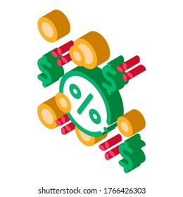 Interest-Free Loans Icon Vector. Isometric Interest-Free Loans sign. color isolated symbol illustration