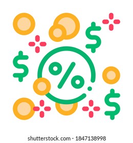 Interest-Free Loans Icon Vector. Outline Interest-Free Loans Sign. Isolated Contour Symbol Illustration