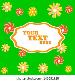 Interesting abstract background with flowers. Vector illustration