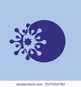Interesting abstract element in the form of a flower or star with a circle in vector.