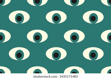Interesting abstract eyes. Seamless vector pattern for design and decoration. 