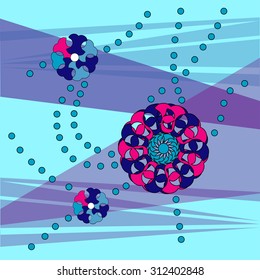 Interesting abstract flowers with circles