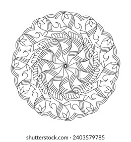 Interesting adult mandala coloring book page for kdp book interior. Peaceful Petals, Ability to Relax, Brain Experiences, Harmonious Haven, Peaceful Portraits, Blossoming Beauty mandala design. 