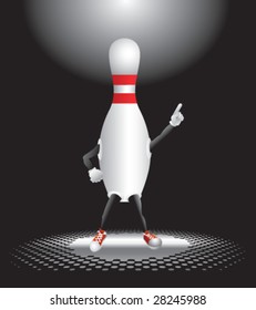 interesting background and bowling pin man