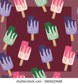 Interesting background of bright ice cream. Vector illustration.