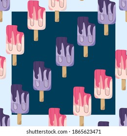 Interesante fondo de helado brillante. Ilustración vectorial.