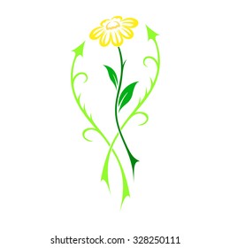 Interesting beautiful flower vector in tattoo style illustration