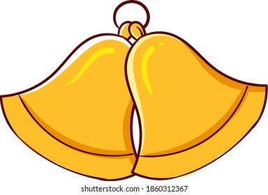 Interesantes campanas, ilustración, vector sobre fondo blanco.