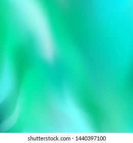 Interesting blurred emerald green with bright turquoise, neon-blue splashes background, vector. Excellent as a background for the production of any printed product, advertising, or other design.